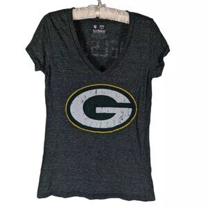 NFL Sz L Women's Green Green Bay Packers Jordy Nelson Short Sleeve Vneck Tshirt